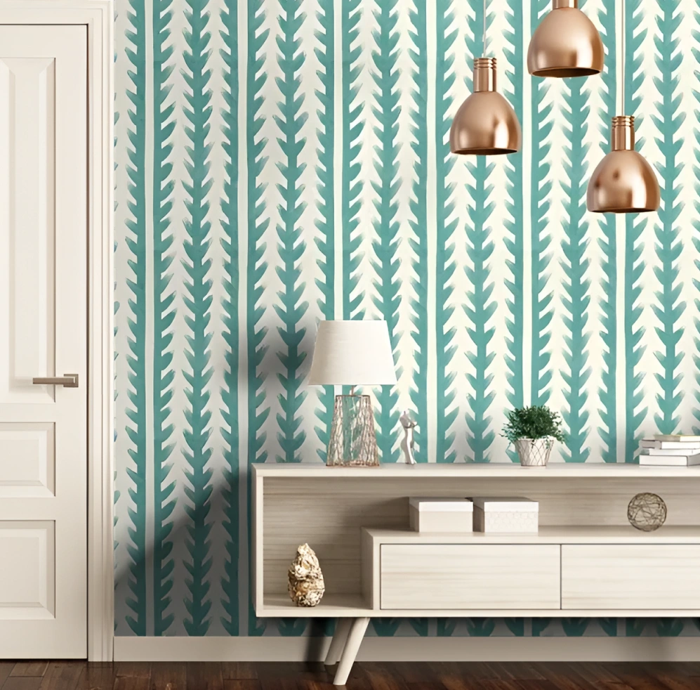 Green Stripe Playful wallpaper by Harlequin